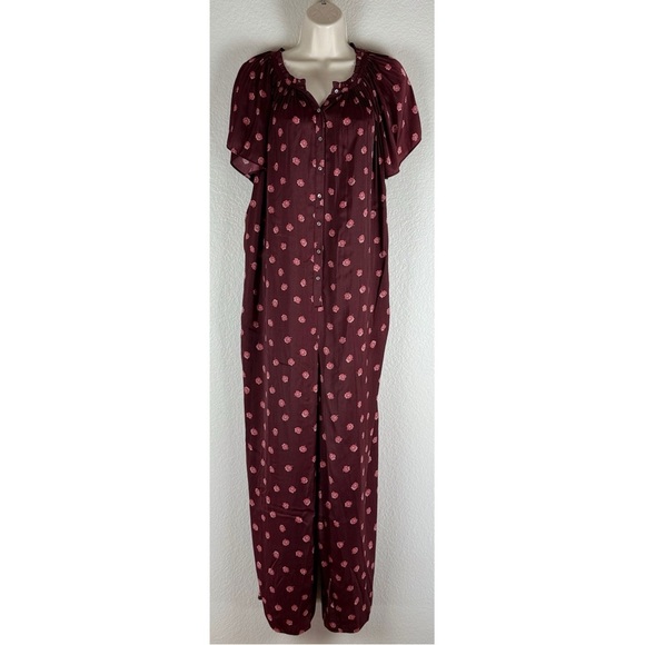 Hatch The Regina Jumpsuit Wine Camellia Floral Print, size Medium / 2 - Picture 3 of 12